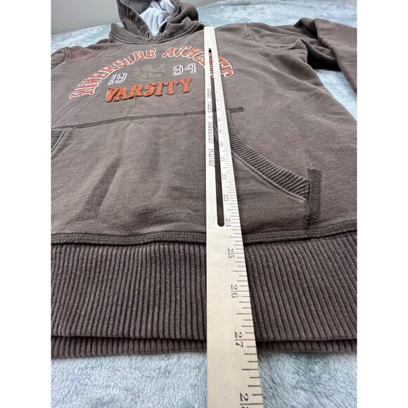 Old Navy Surplus Riverside Mens XL Brown Athletic Varsity Hoodie Thrashed Preppy - Picture 5 of 10